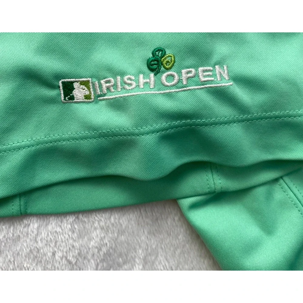 Nike Golf Dri-FIT Polo Shirt Mens XL Green Irish Open Shamrock Logo Short Sleeve